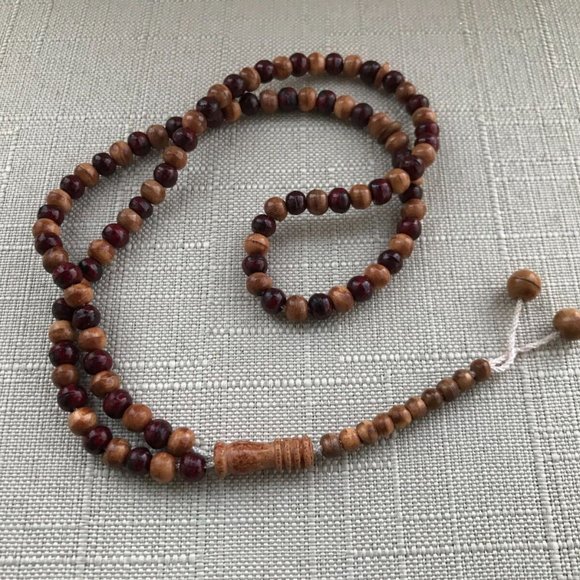 Real Wood Handmade Tasbeeh Muslim Prayer Beads Tasbeh Pray Beads - Picture 4 of 9